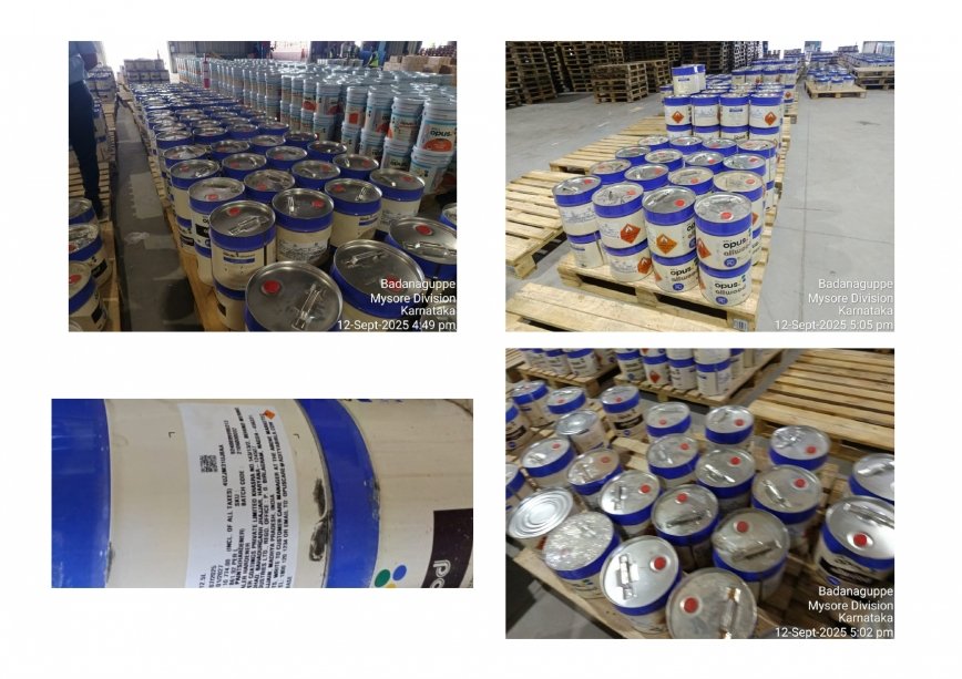 Disposal of TRANSIT ACCIDENTAL DAMAGE “606 Nos of various paint containers”